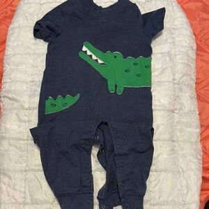 Carter's Blue and Green Dinosaur Footies